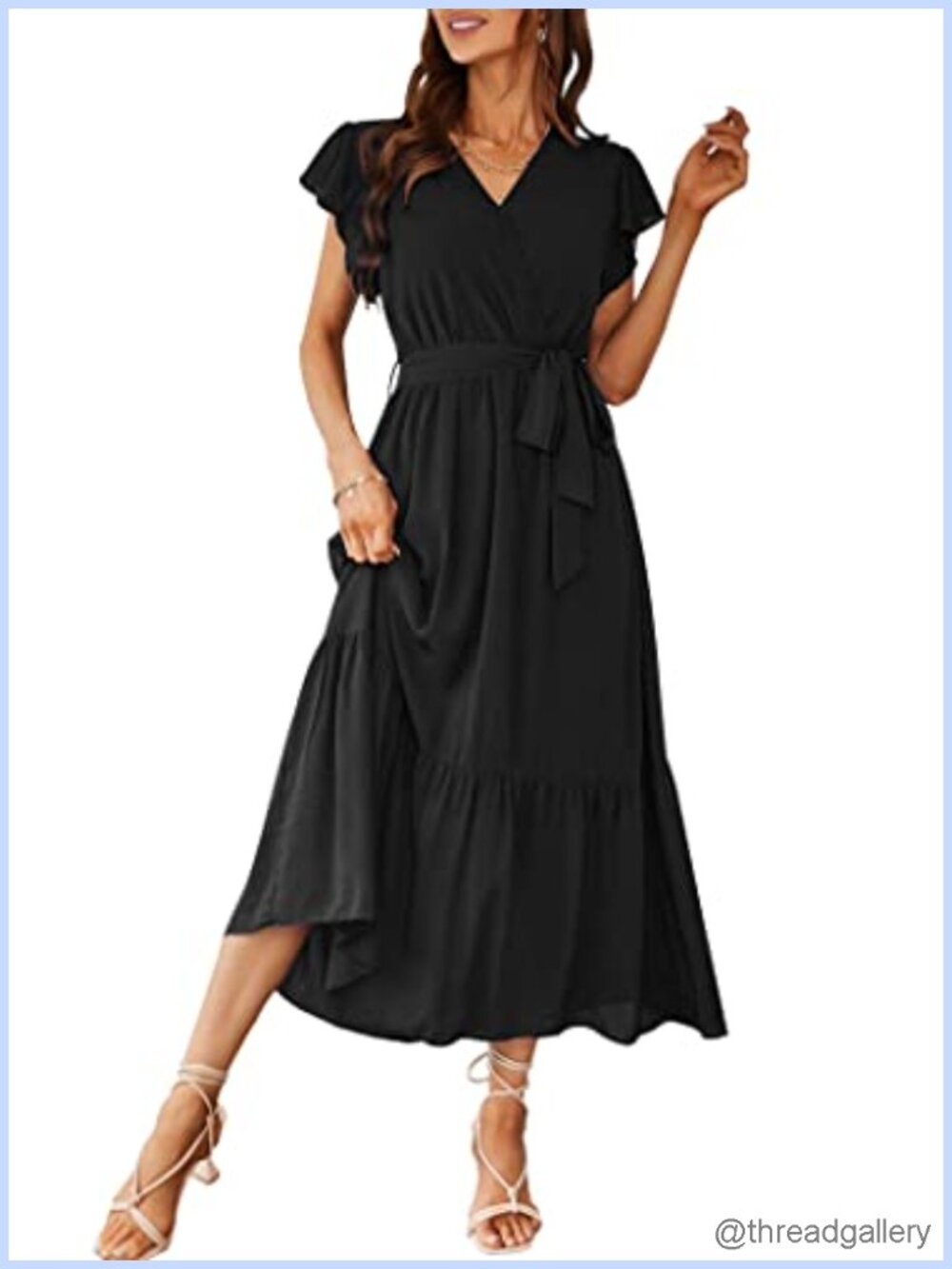 Women's Summer Floral Boho Maxi Dress Short Sleeve Tiered Ruffled Hem